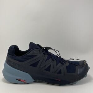 Salomon Speedcross 5 Trail Running Shoes Mens Size 11 Navy Blue Athletic Low Top